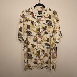 Brixton Men’s Bunker Seashells Button Down Lightweight Shirt